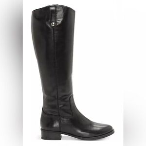 INC International Concepts Black Leather Knee High Boots Wide Calf